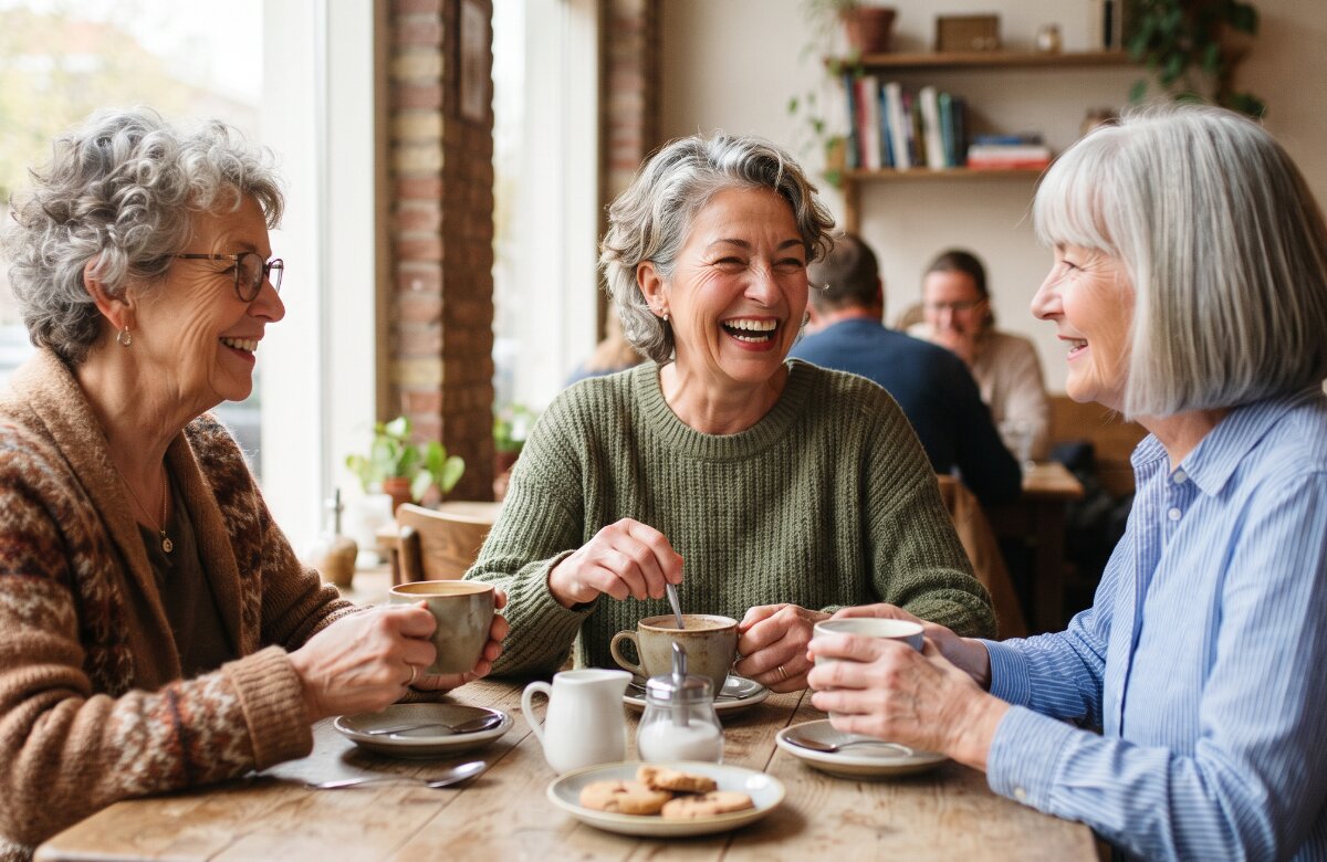 Oudere dames aan de koffie